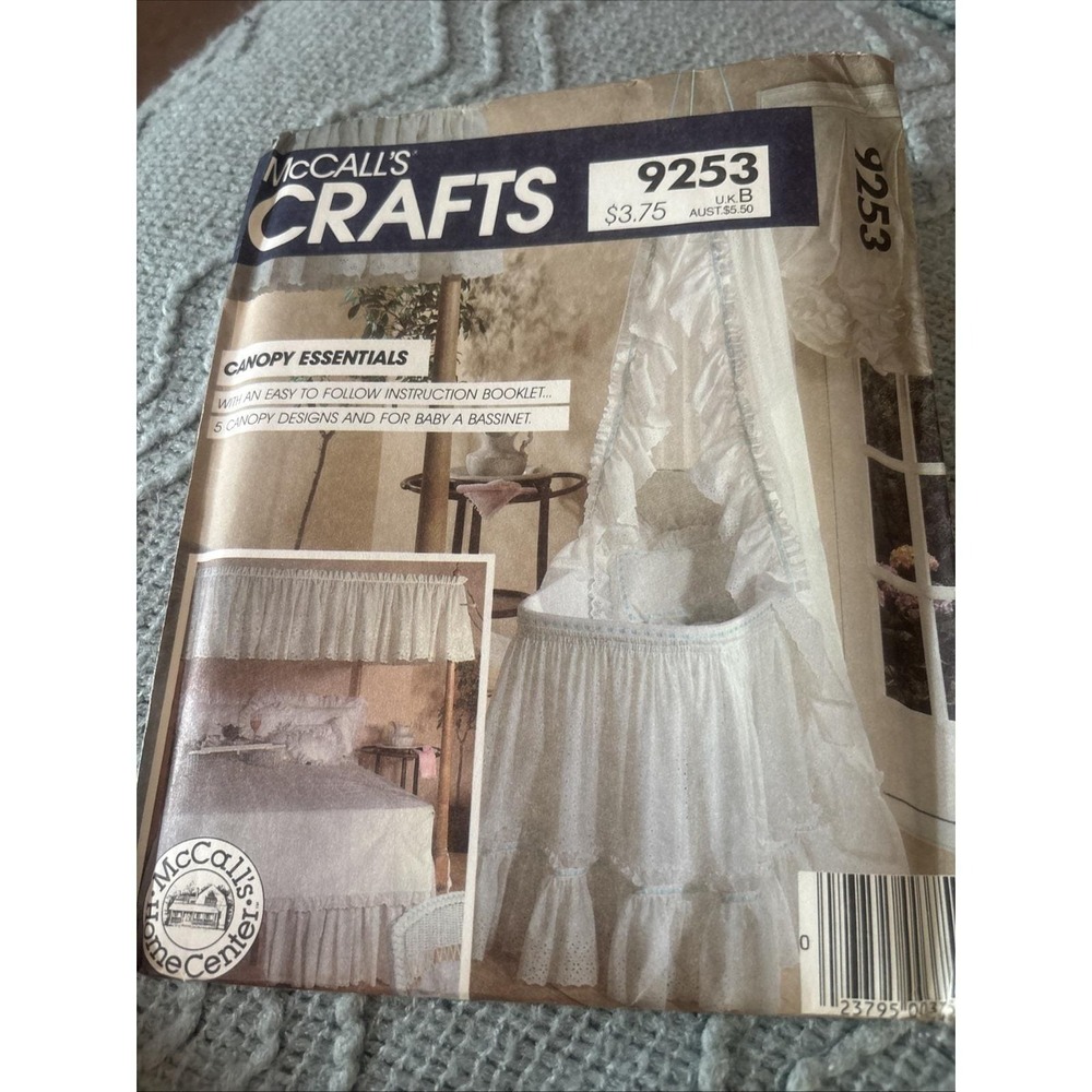 9253 McCalls SEWING Pattern Baby Room Bed Canopy Booklet 5 Designs Bassinet OOP